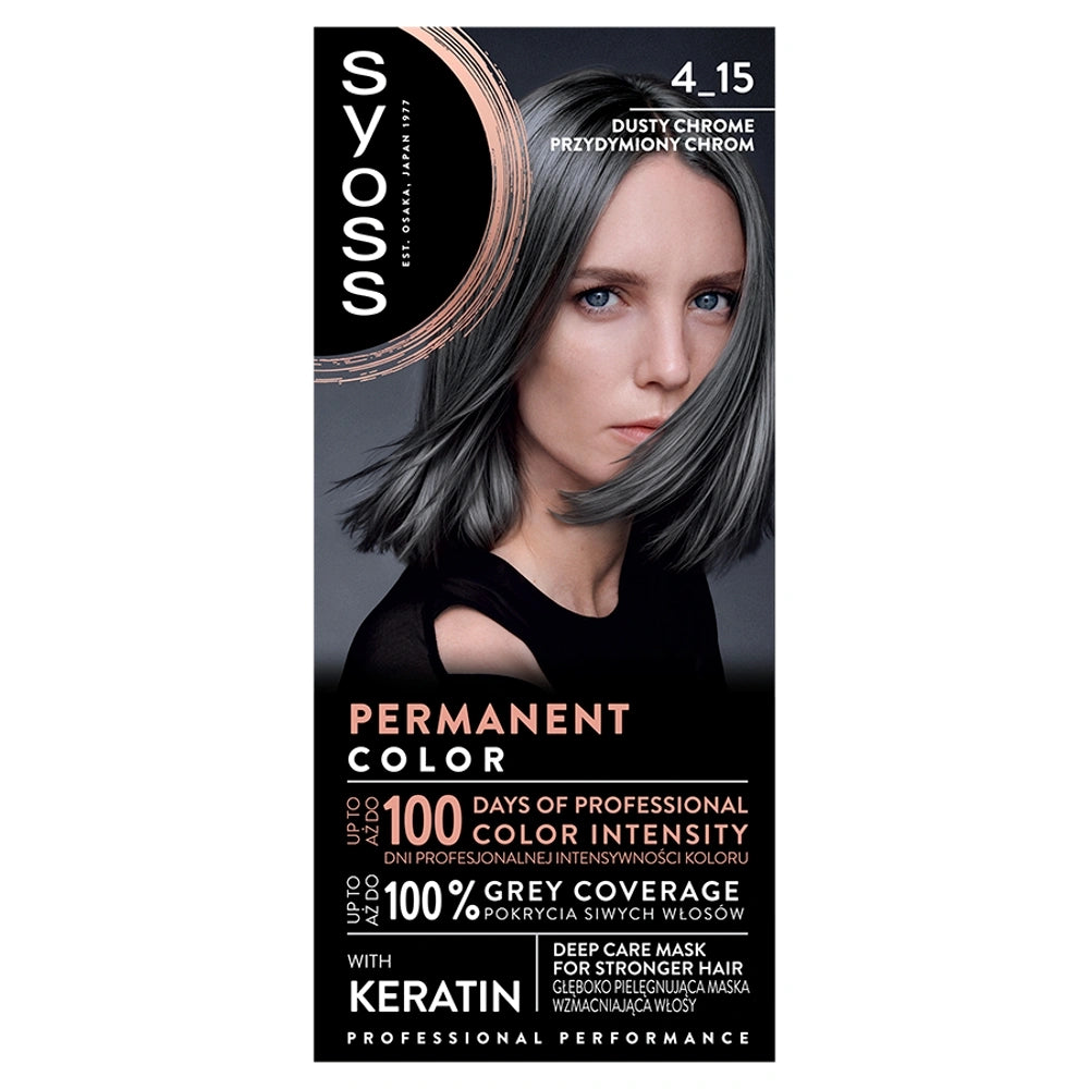 SYOSS Permanent Color Plaukų dažai 4_15 Dūminis Chromas