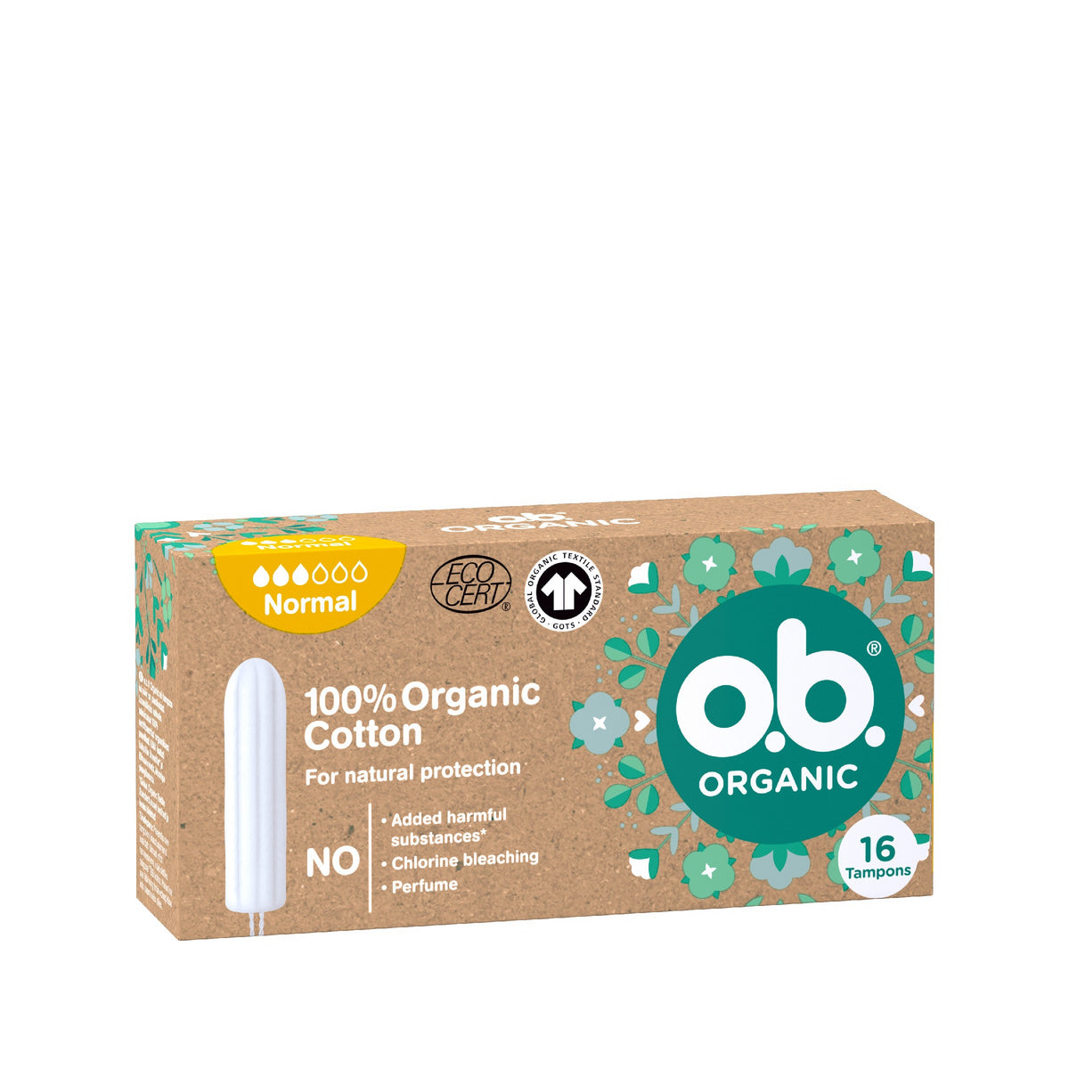 O.B. Organic Tamponai Normal - 100% Medvilnė 1op.16vnt