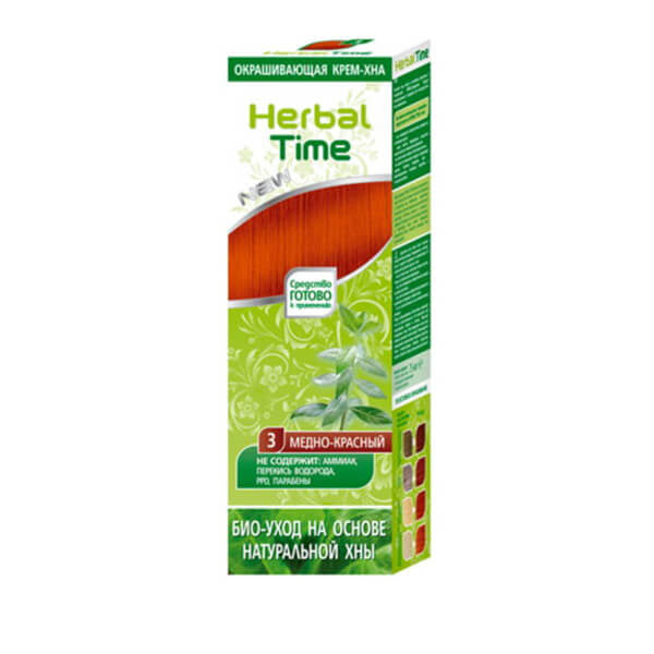 HERBAL TIME Henna plaukams natūrali 3 Medaus Raudona