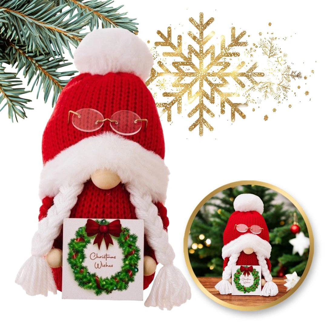 ECARLA Kalėdų nykštukas raudonas su akinių 24cm