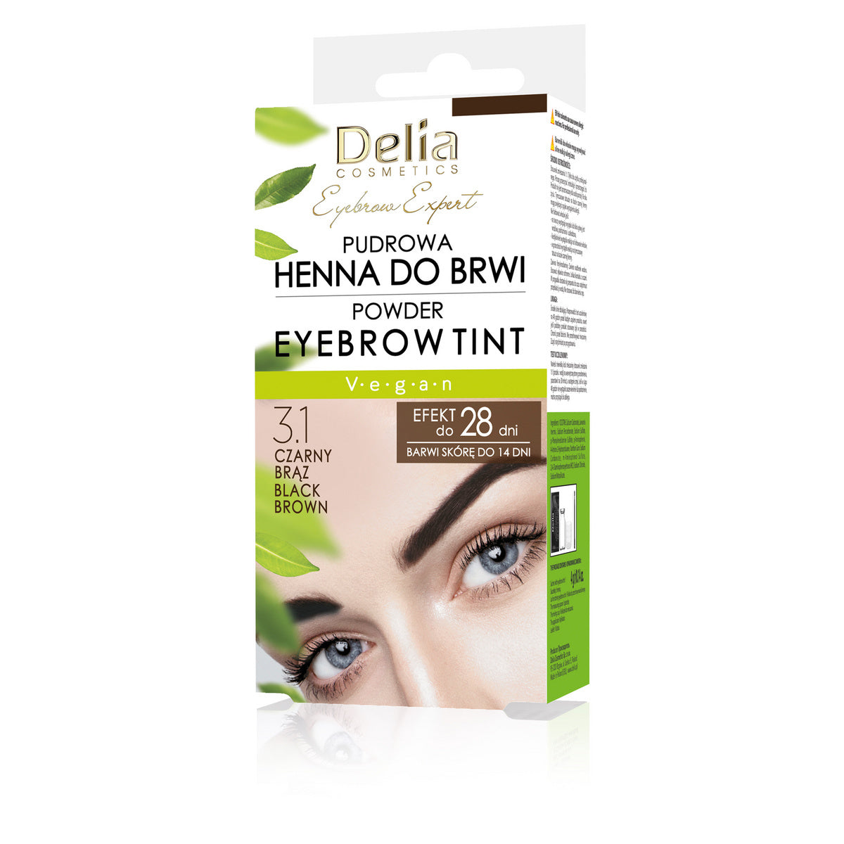 DELIA Eyebrow Expert Pudrinė antakių henna 3.1 Juodai ruda 4g