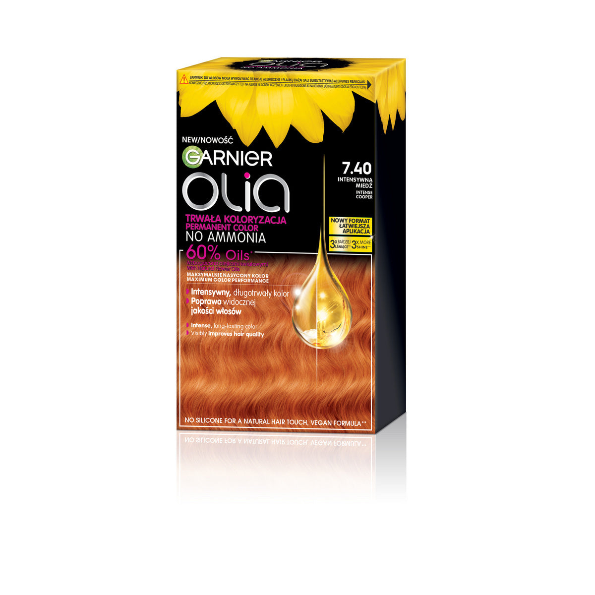 GARNIER Olia Plaukų dažai nr. 7.40 Intensyvi varinė