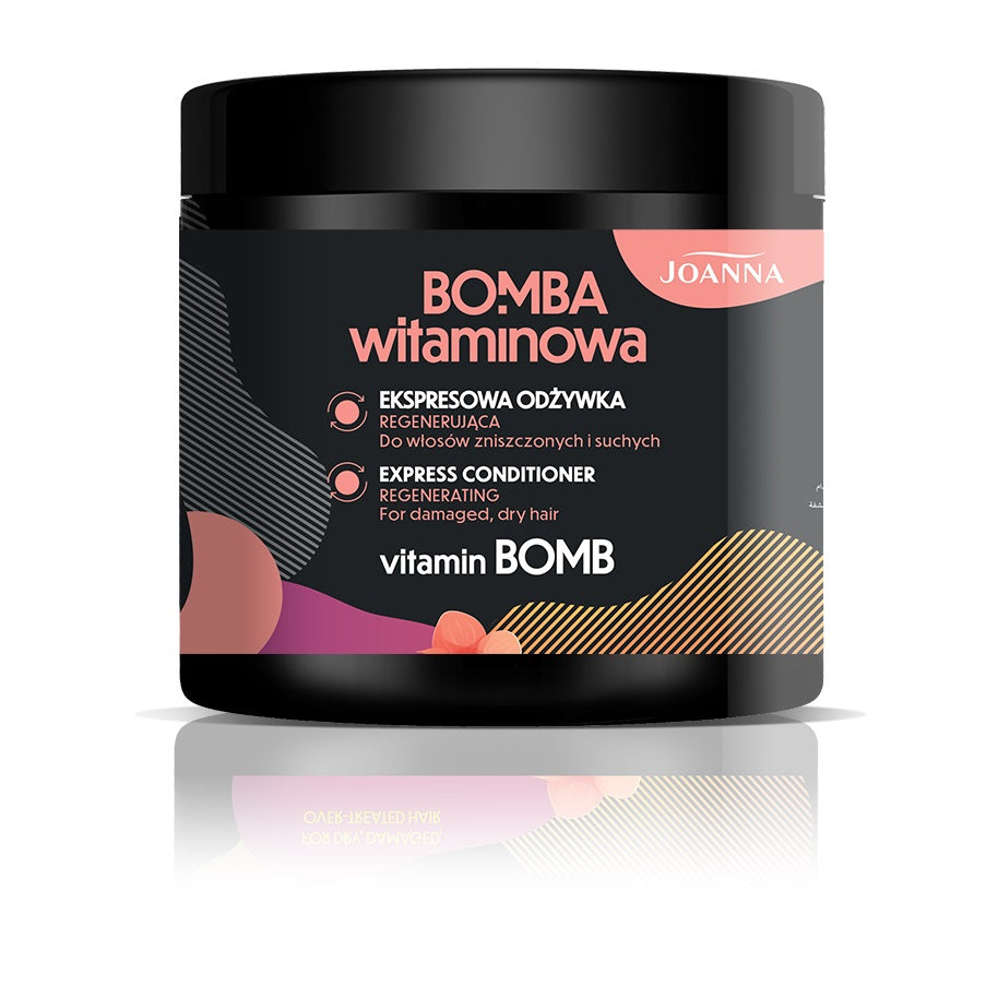 JOANNA Vitaminų bomba Ekspresinė regeneruojanti kaukė pažeistiems ir sausiems plaukams 500 g