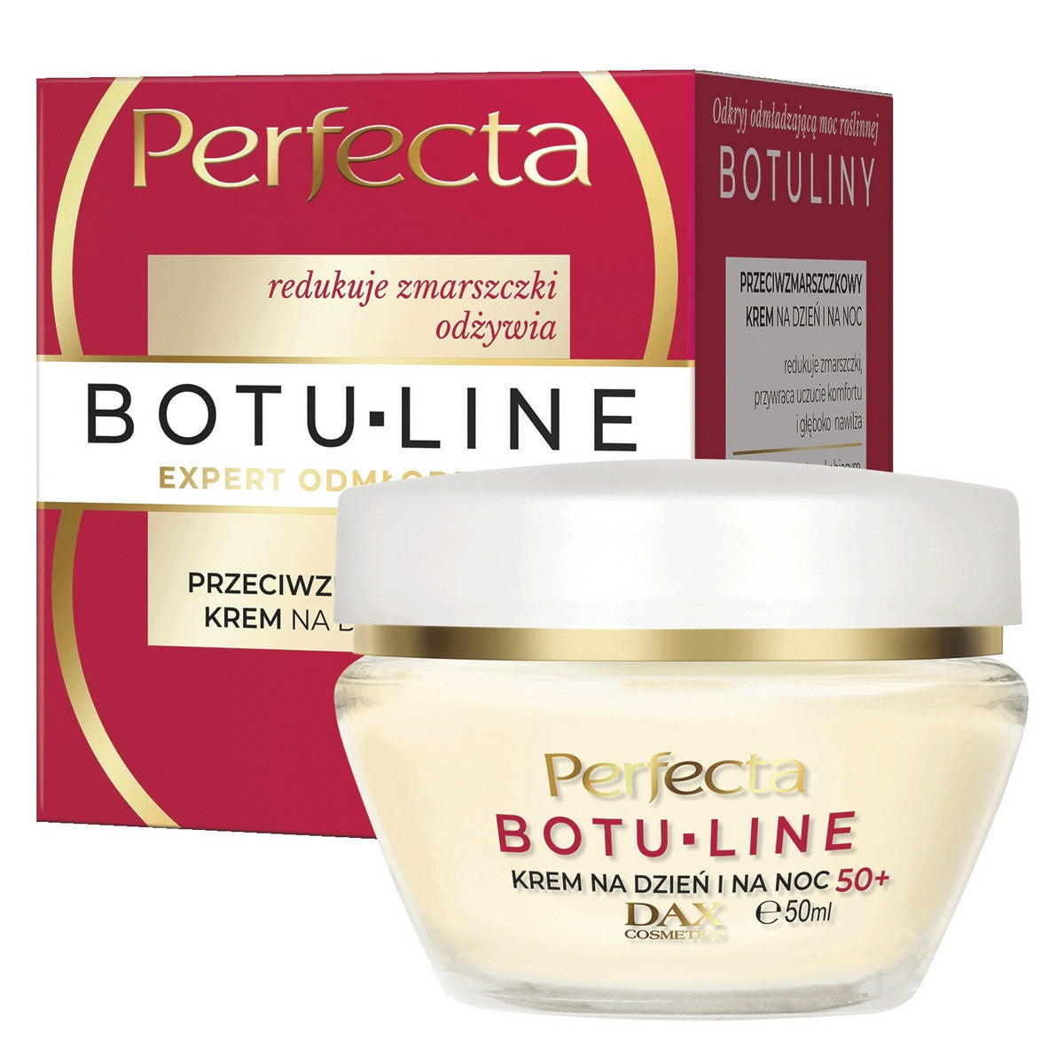 PERFECTA Botu-Line 50+ Priešraukšlinis dieninis ir naktinis kremas 50 ml