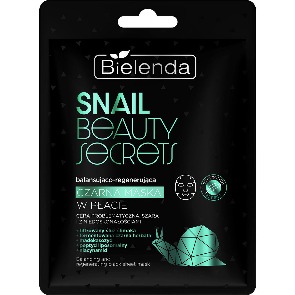 BIELENDA Snail BS Juodoji kaukė su balansuojančiu - regeneruojančiu poveikiu