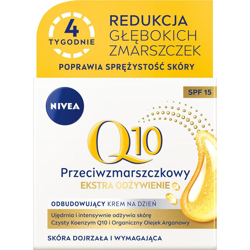 NIVEA Q10 Atkuriantis dieninis kremas nuo raukšlių SPF 15 - Ekstra Maistingumas 50 ml
