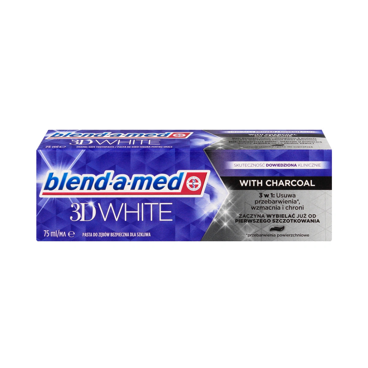 BLEND-A-MED 3D White Charcoal Dantų pasta balinanti 75 ml