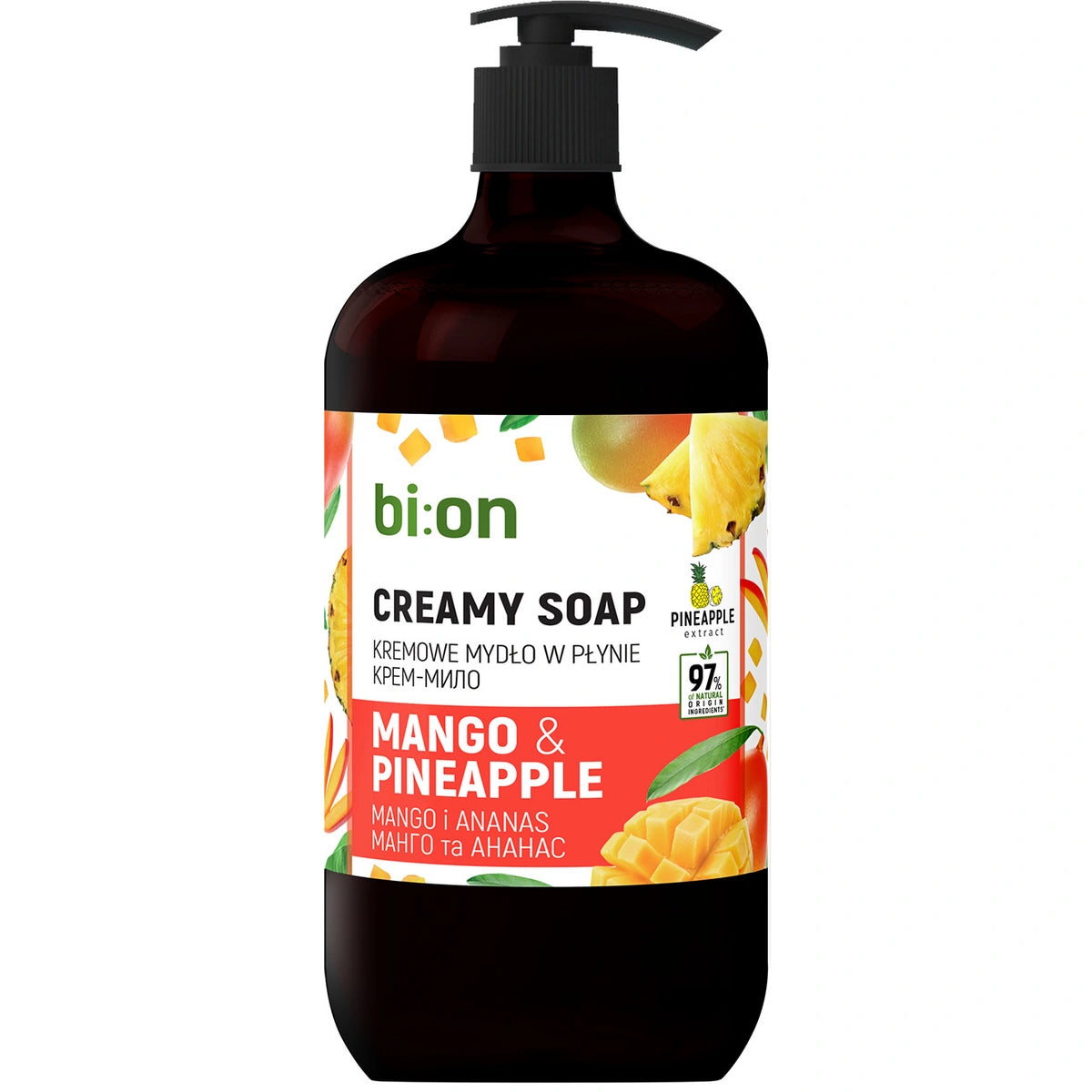 BIO NATURELL Kreminė muilas skystyje su pompa Mango ir Ananas 946 ml