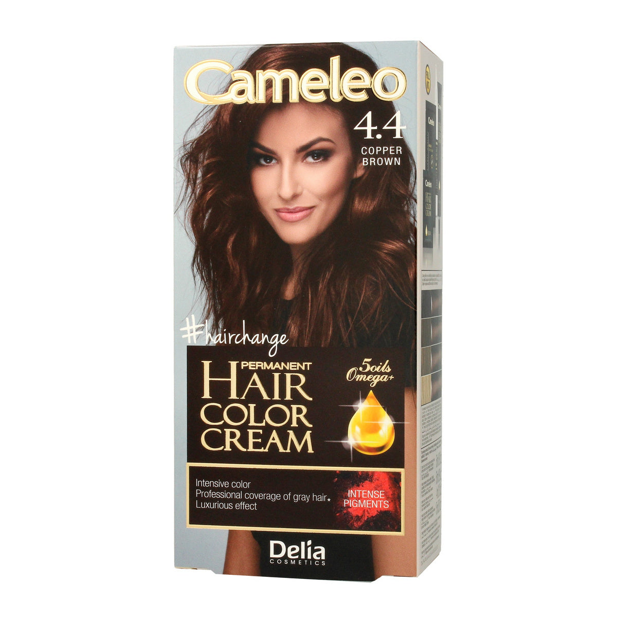 DELIA COSMETICS CAMELEO OMEGA Nuolatinė spalva 4.4 Varinė ruda