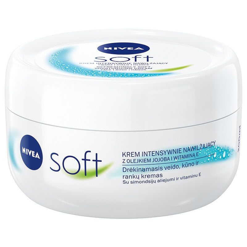 NIVEA Soft Krem intensyviai drėkinantis su jojobos aliejumi ir vitaminu E 200 ml