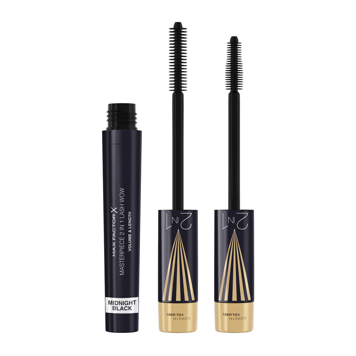 MAX FACTOR Masterpiece 2w1 Lash Wow Blakstienų tušas Midnight Black 7 ml