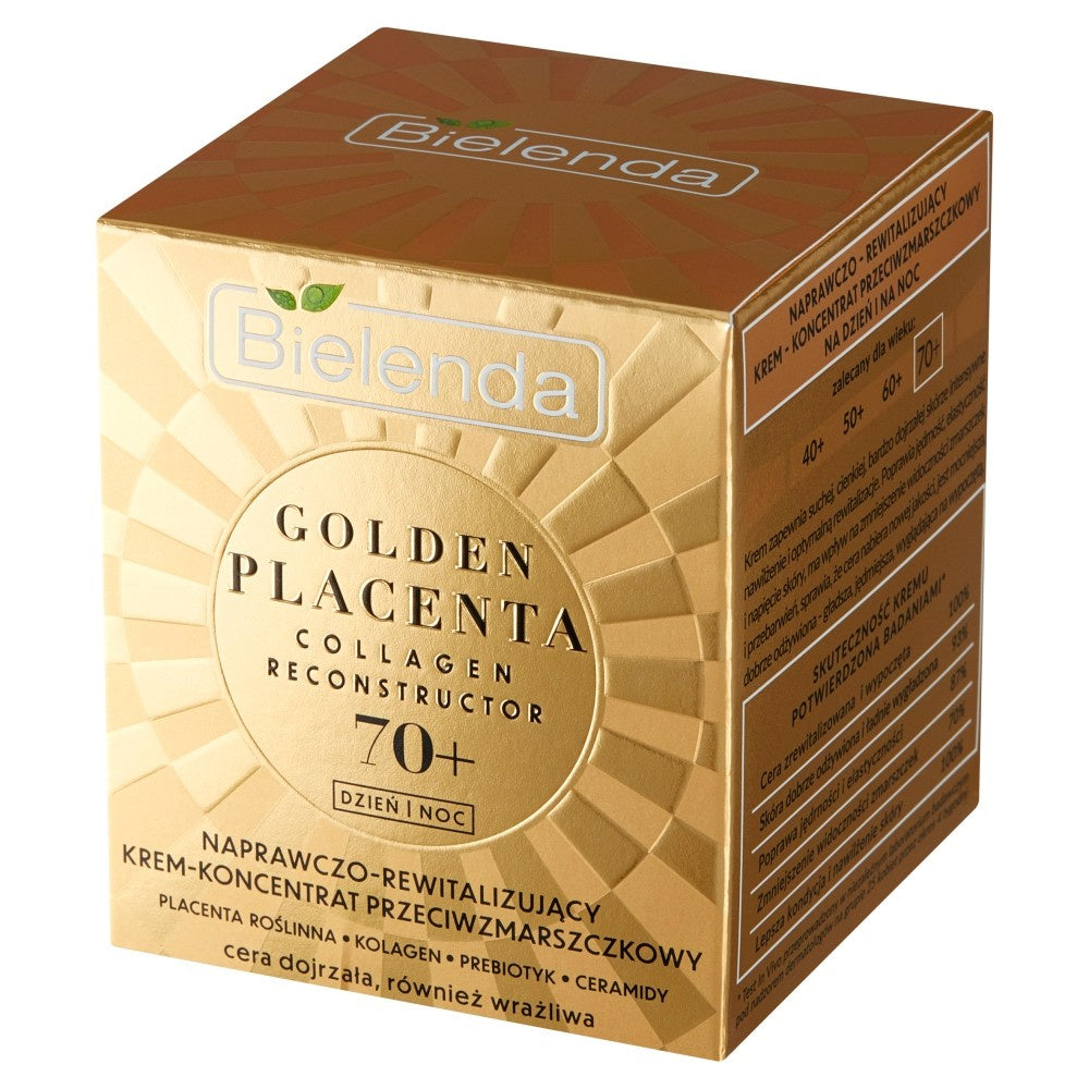 BIELENDA GOLDEN PLACENTA 70+ Atkuriantis atstatomasis kremas-koncentratas nuo raukšlių dienai ir nakčiai 50ml