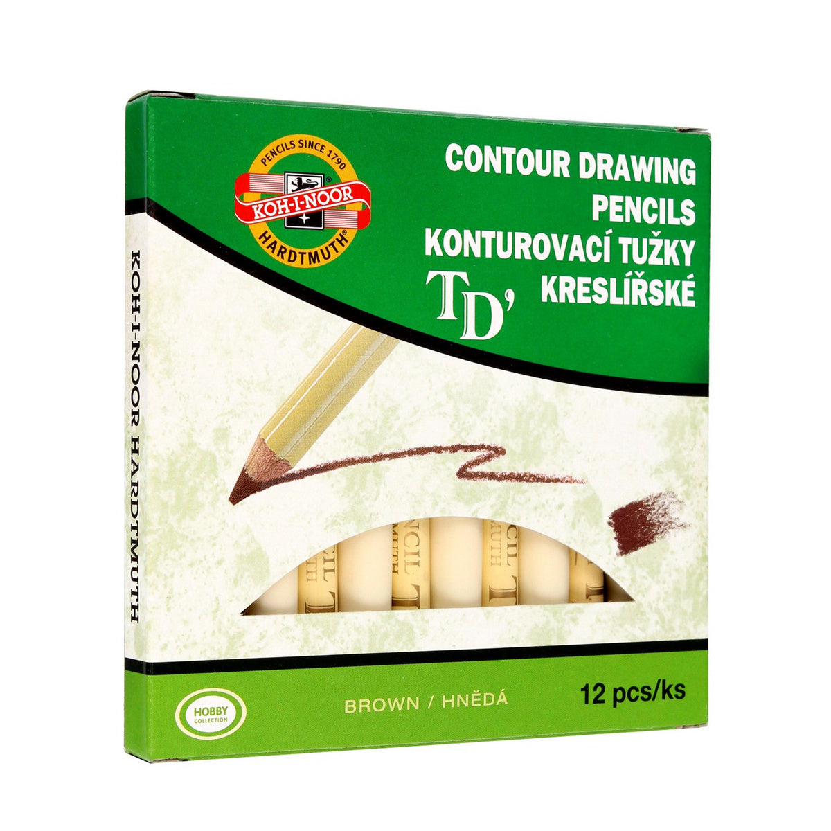 Čekiška akių pieštukas makiažui - rudas 1 pak. - 12 vnt.