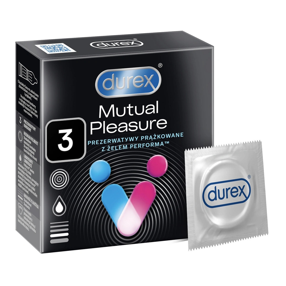 Durex Prezervatyvai Mutual Pleasure 3 vnt.
