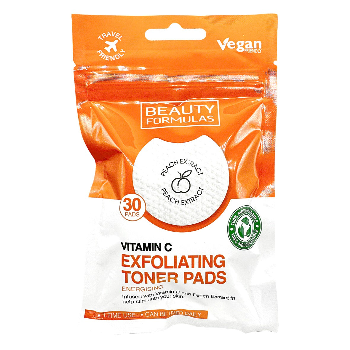 BEAUTY FORMULAS Šveitimo tonizuojantys diskai su vitaminu C 1op-30vnt
