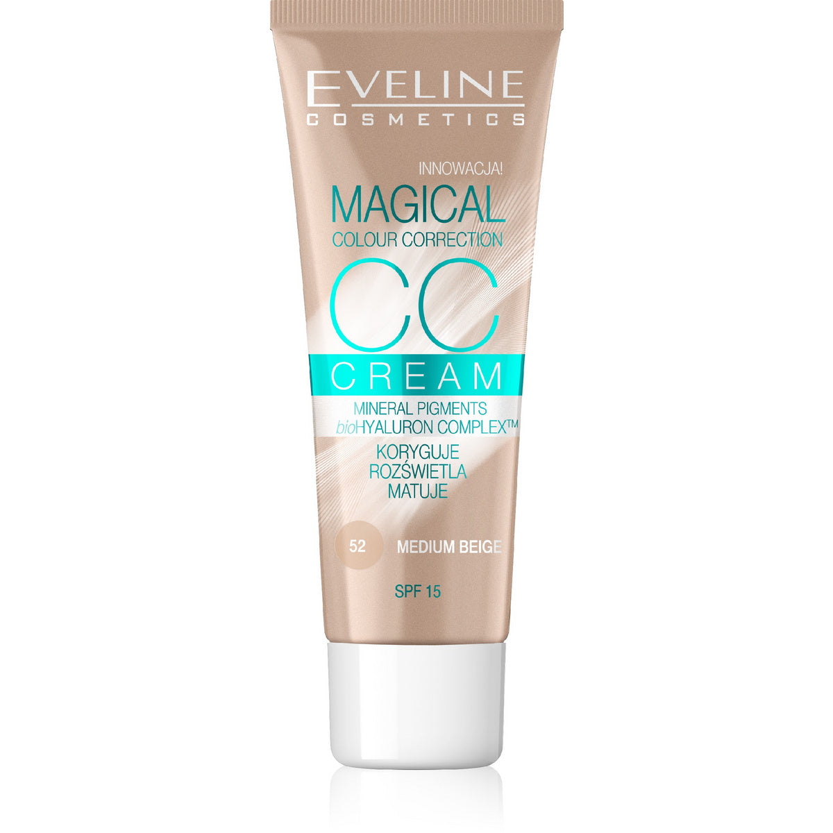 EVELINE Magical Colour Correction CC Multifunkcinis makiažo pagrindas nr 52 Šviesus Bežas 30 ml