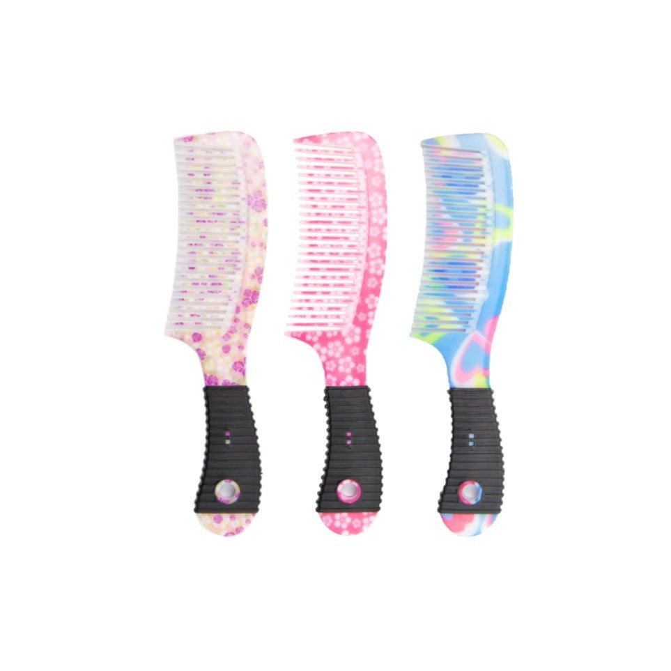 DONEGAL Plaukų šukos su gėlių dizainu 19,7 cm (9806) 1 vnt. - mišrių spalvų