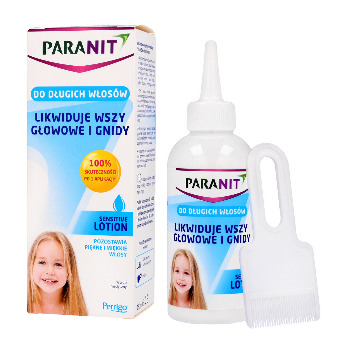 PARANIT Sensitive Lotion, lyginantis su niežais ir kiaušinėliais, ilgiems plaukams 150 ml