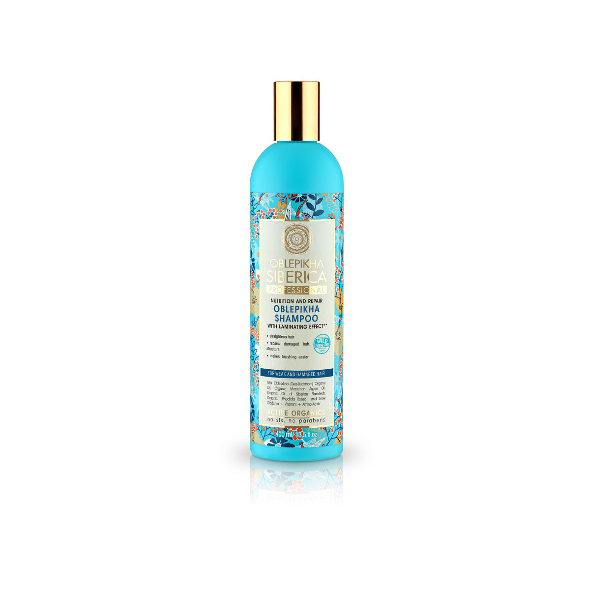 Siberica Oblepikha Professional Šampūnas su laminavimo efektu - silpniems ir pažeistiems plaukams 400ml