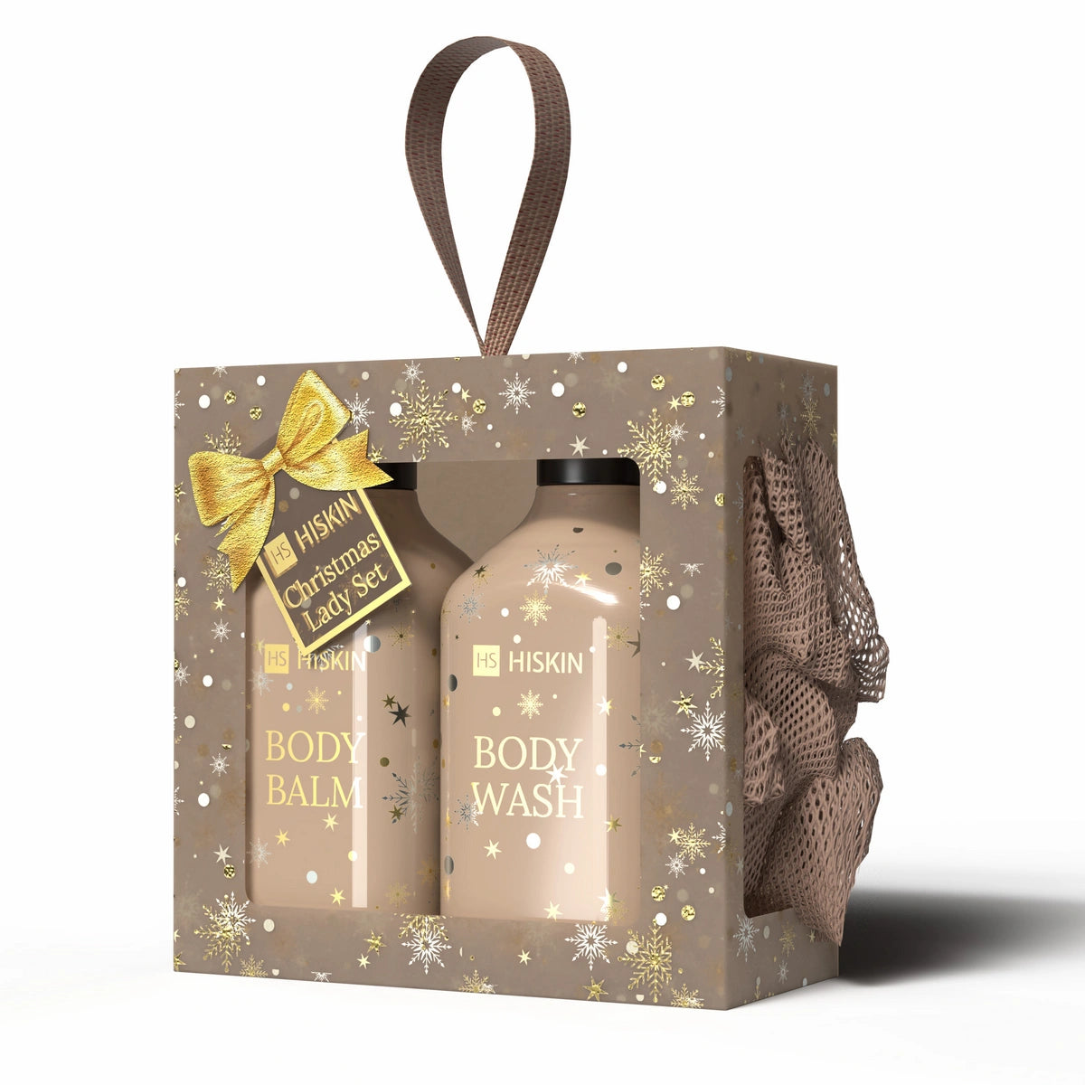 HISKIN Dovanų rinkinys moterims Kūno balzamas + Kūno prausiklis + Kūno kempinė