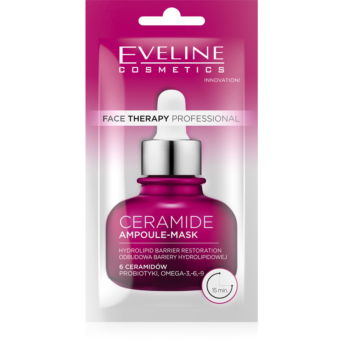 EVELINE Veido terapija Profesionali atstatomoji hialurono barjeroje kaukė-ampulė su Ceramidais 8 ml