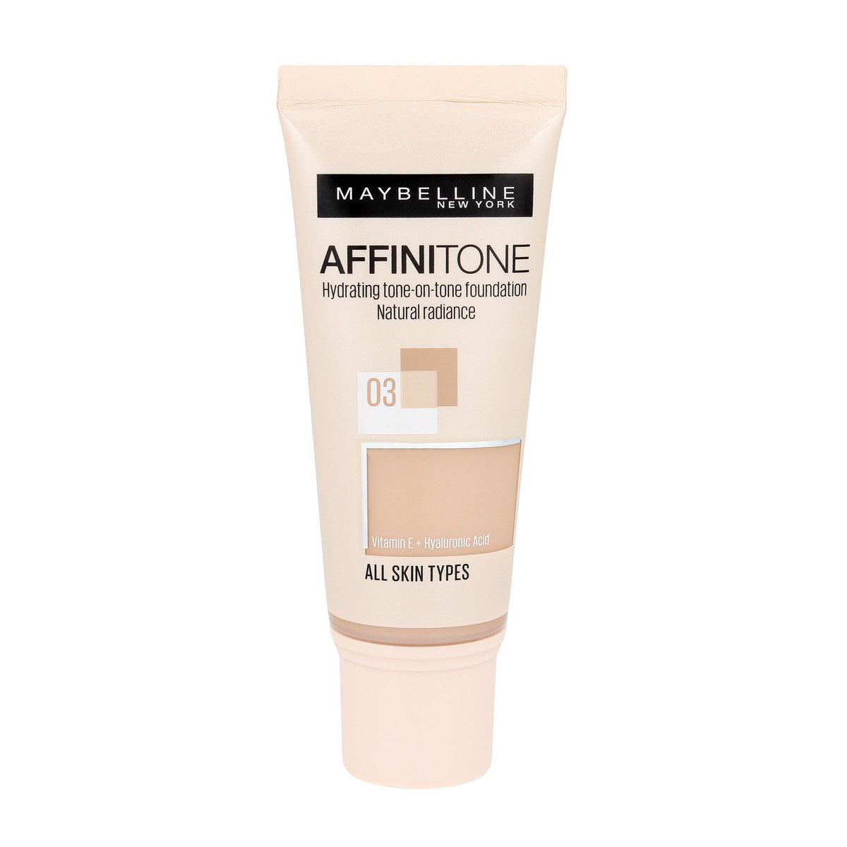 MAYBELLINE Affinitone Pagrindas nr 03 Šviesus smėlio beigas - tūbelė 30ml