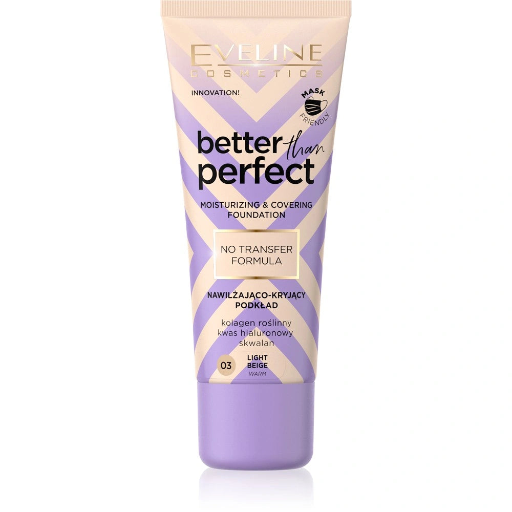 EVELINE Better Than Perfect Drėkinamasis-kryjantis pagrindas nr. 03 Šviesus bežinis 30 ml