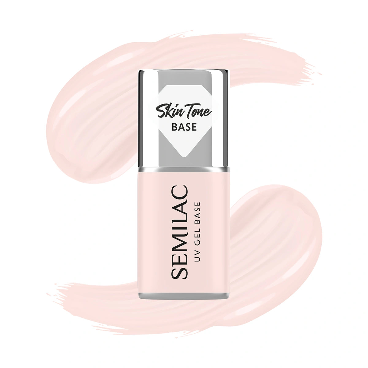 SEMILAC Skin Tone Puslankinė bazė hibridiniams lakams Rose Beige 7 ml