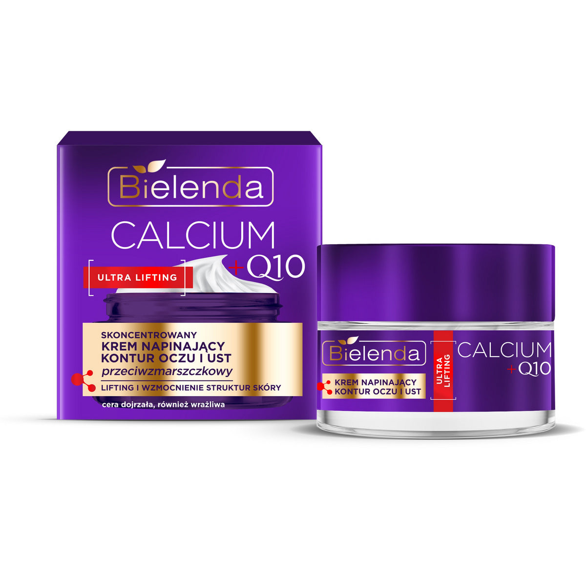 BIELENDA CALCIUM+Q10 Krem liftinguojantis kontūrams aplink lūpas ir akis 15ml