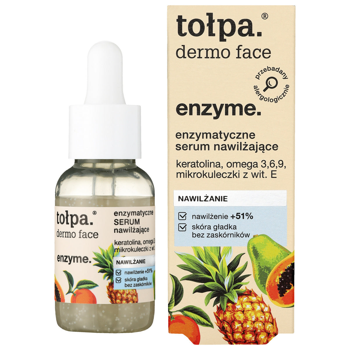 TOŁPA Dermo Veido Enzimų Drėkinamasis Serumas 30 ml