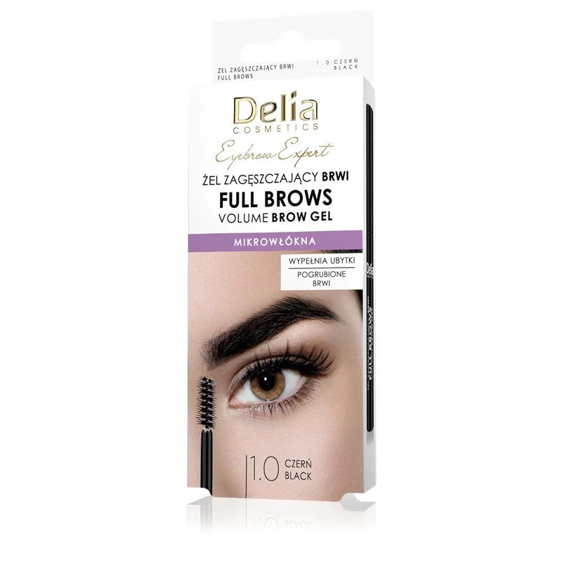 DELIA Eyebrow Expert Tankinantis antakių gelis - Full Brow 1.0 juoda 7 ml