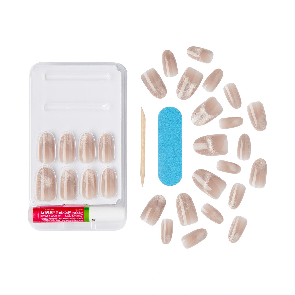 KISS Dirbtiniai Nagai Gel Fantasy Magnetic - Drama (dydis M) 1op.(28vnt)