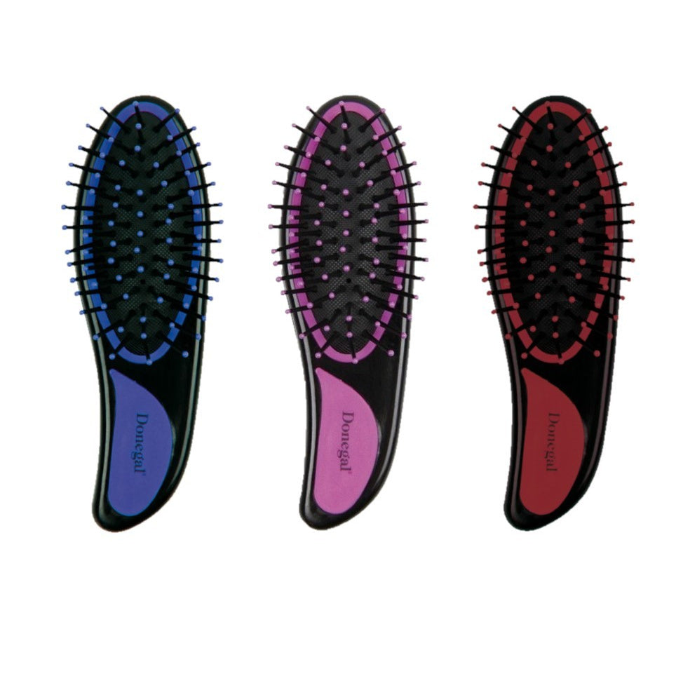 DONEGAL Mini plaukų šukos su pagalvėle - plastikiniai šeriai (9002) 1 vnt. - mišrios spalvos