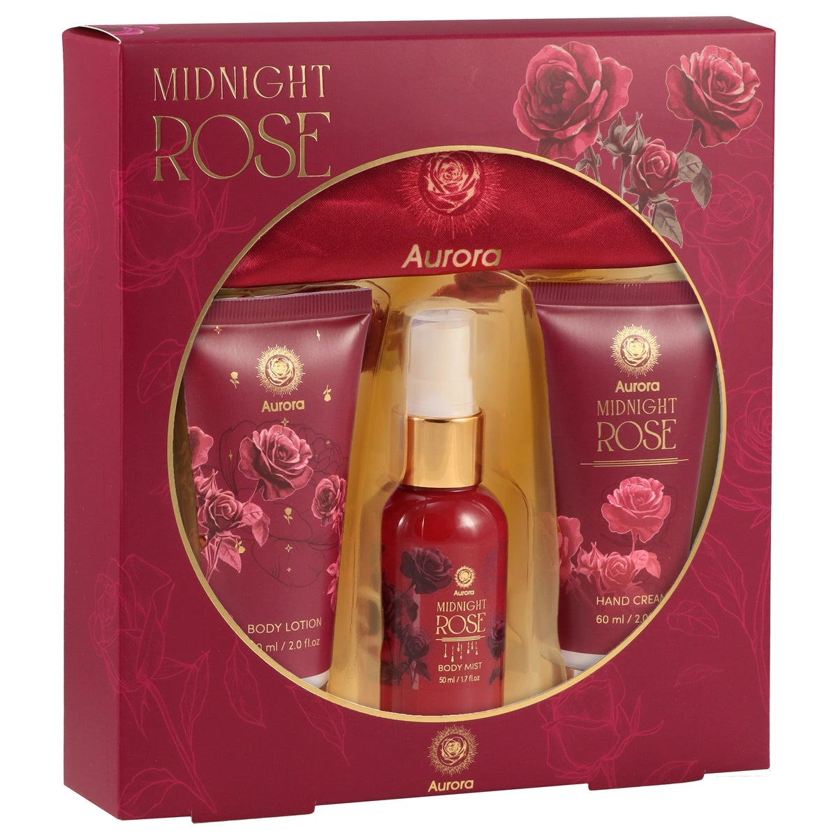 AURORA Dovanų rinkinys su galvos juosta Midnight Rose Box - 4 produktai