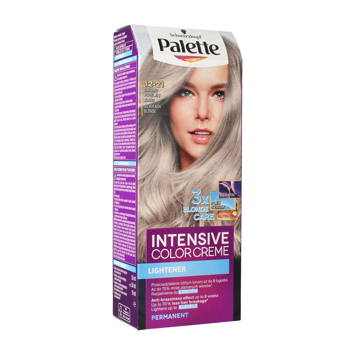 PALETTE Intensyvių spalvų kremas Nr. 12-21 Sidabrinis pelenų blondinas - 1op.