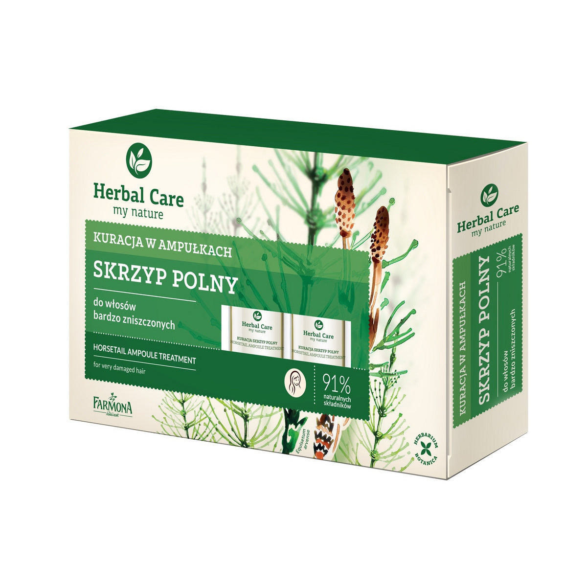 HERBAL CARE Ampulės labai pažeistiems plaukams Skrzyp Polny 5 x 5 ml