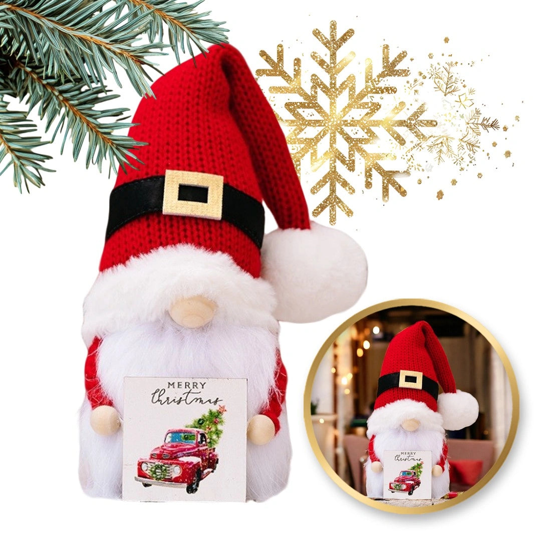 ECARLA Kalėdinis nykštukas raudonas su atviruku 24cm KSN166