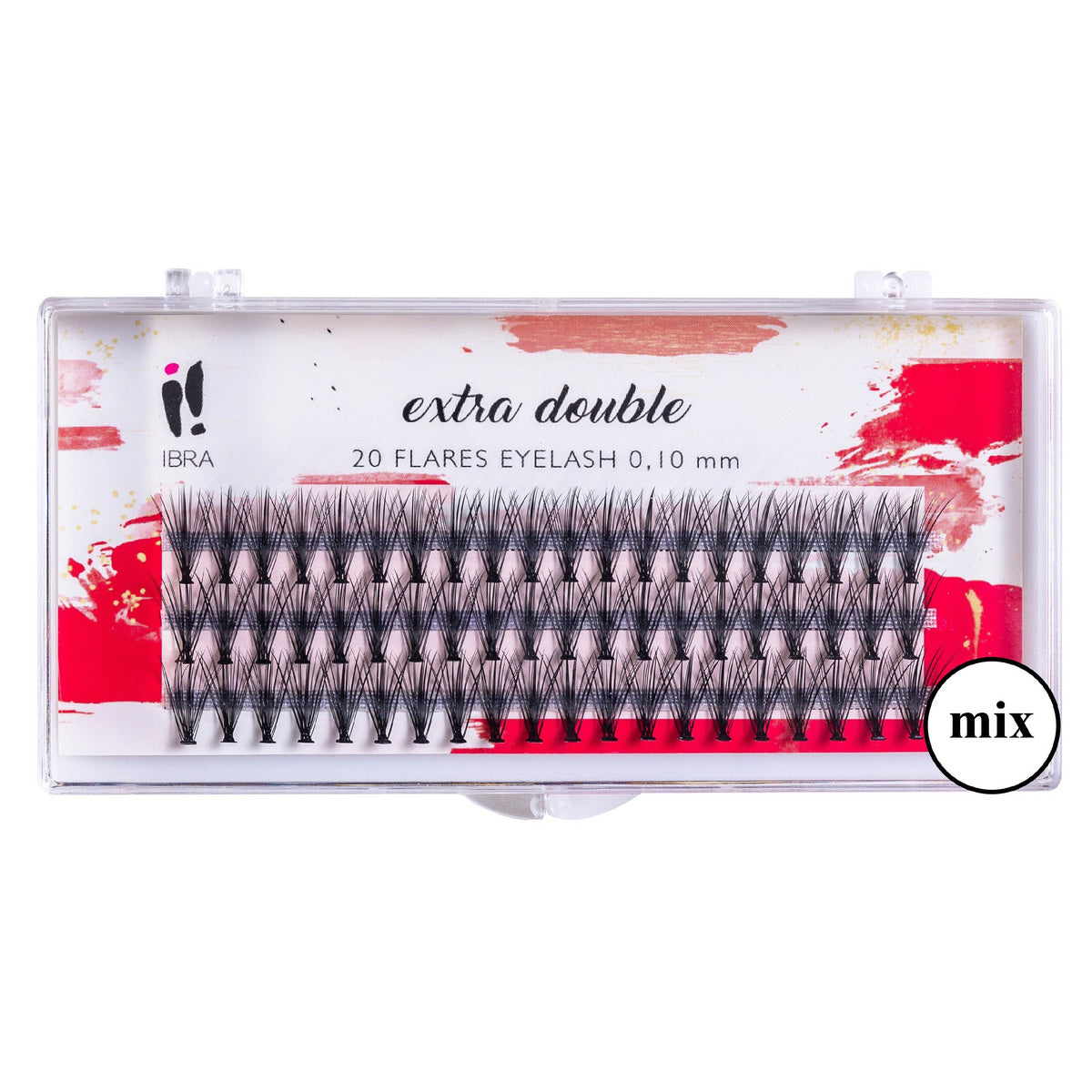 IBRA Kępki blakstienų EXTRA DOUBLE C-0.10 - Mix (8,10 ir 12 mm) 1 pak.