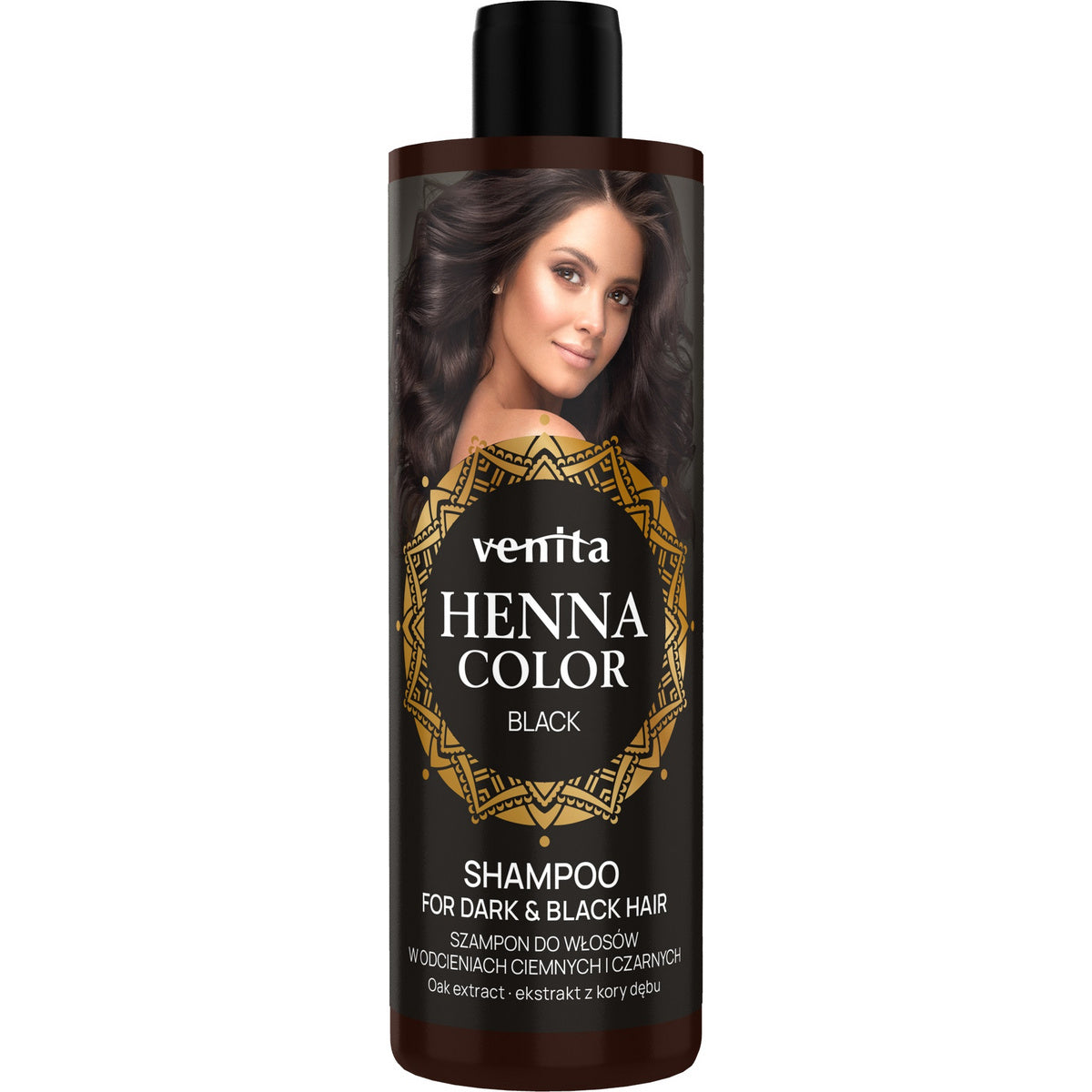 VENITA Henna Color Šampūnas tamsiems ir juodiems plaukams - Black 300ml