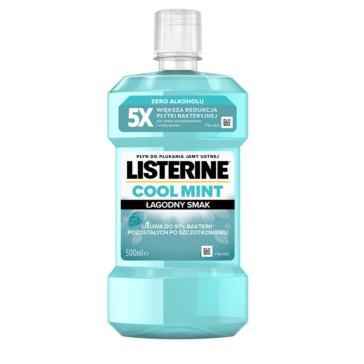 LISTERINE Burnos skalavimo skystis Cool Mint - Švelnus skonis 500 ml