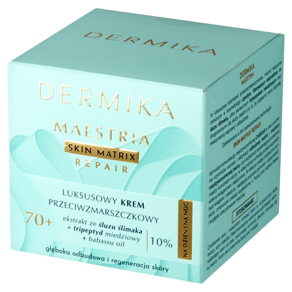 DERMIKA Maestria Skin Matrix Repair Prabangus Kremas prieš raukšles 70+ su sraigių gleivėmis (10%) dienai ir nakčiai 50ml