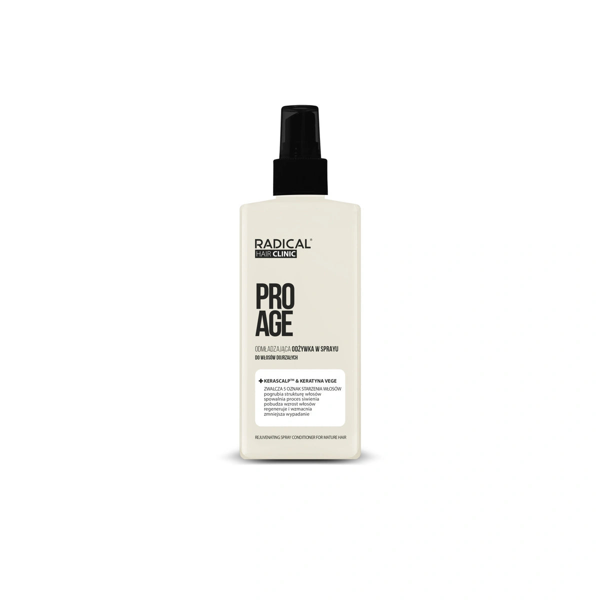 RADICAL HAIR CLINIC Pro Age Atjauninanti kondicionierius brandžiams plaukams purškimo forma Kerascalp & Keratinas 200 ml