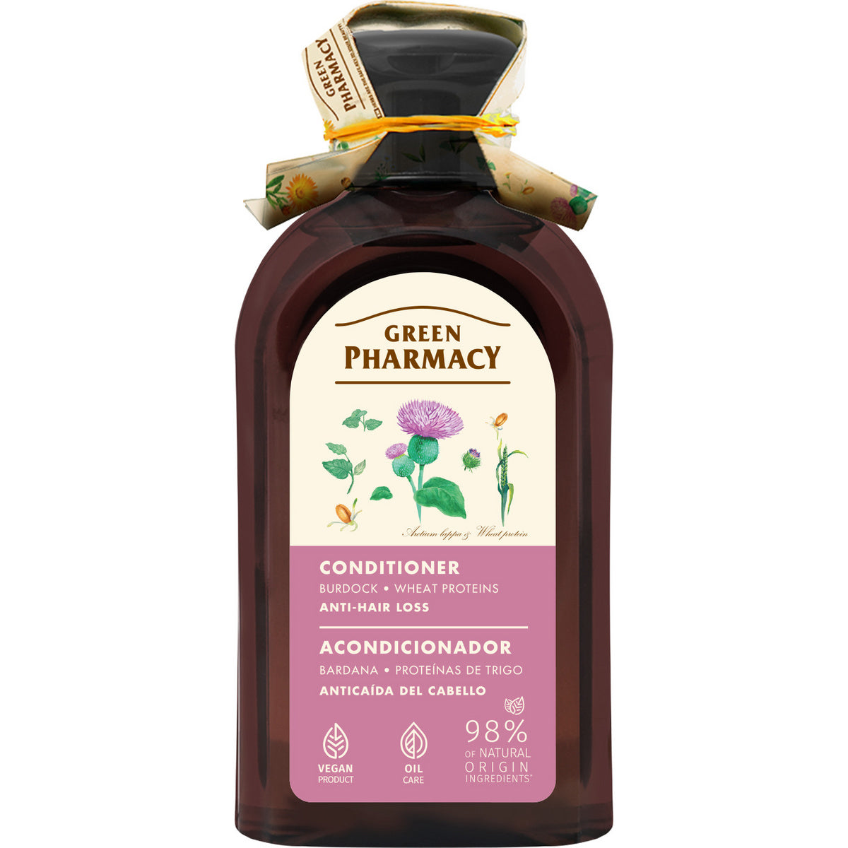 GREEN PHARMACY Kondicionieris prieš plaukų slinkimą Šalpusnis ir kviečių baltymai 300 ml