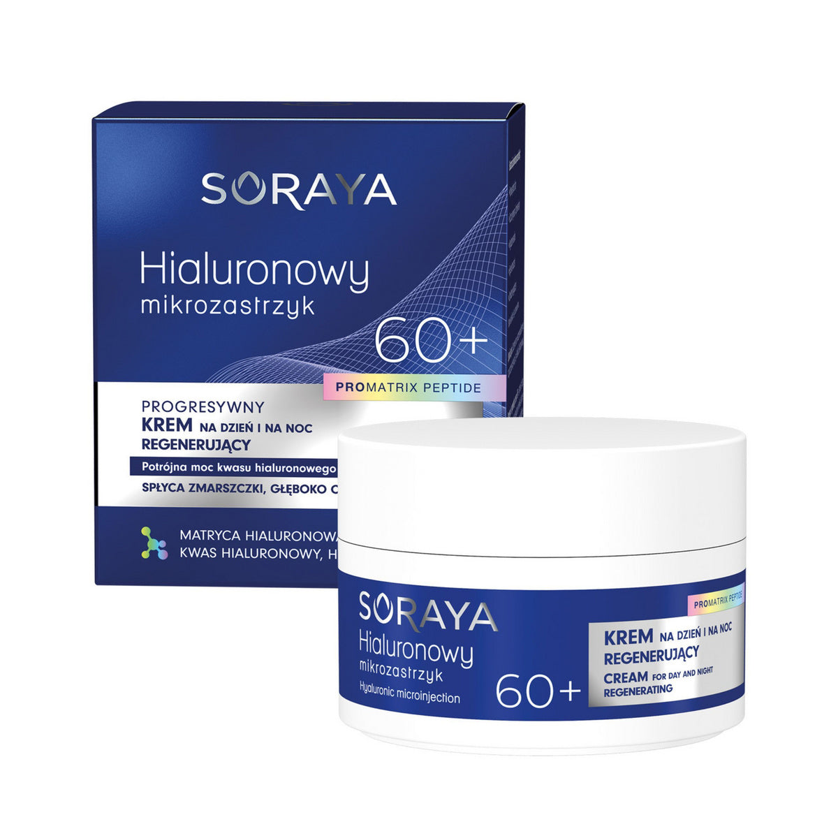 SORAYA Hialurono mikroinjekcija Progresyvus regeneruojantis kremas 60+ dienai ir nakčiai 50 ml