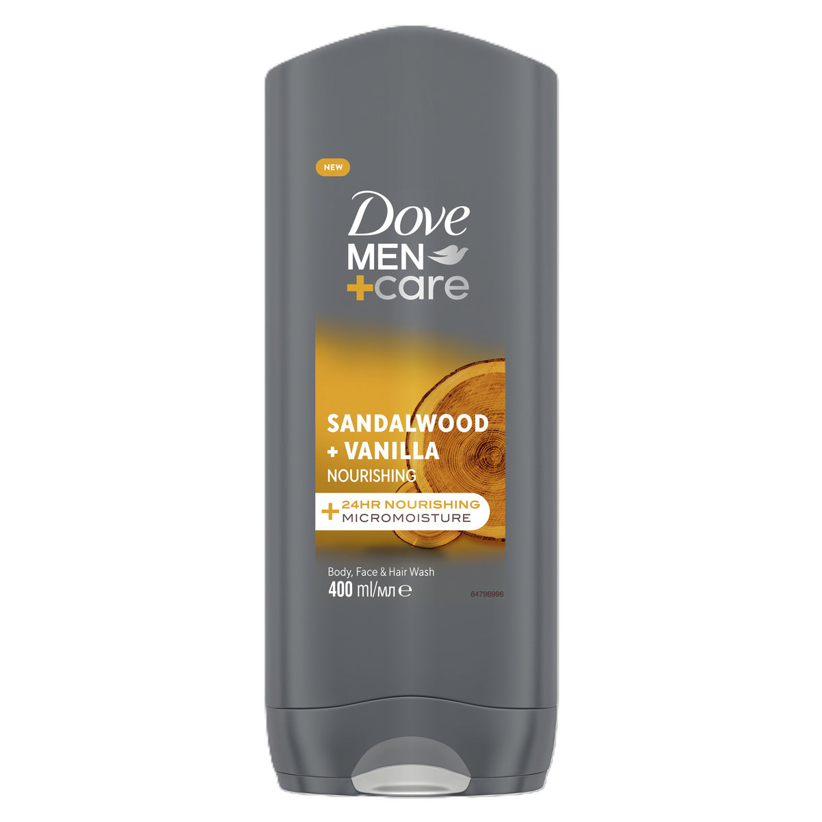 DOVE Men Care Sandalwood + Vanilla Dušo gelis vyrams 400 ml