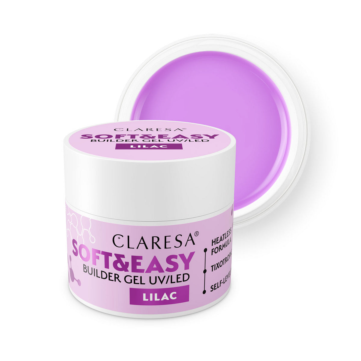 CLARESA N Želė nagams Soft&Easy Builder Lilac 90g