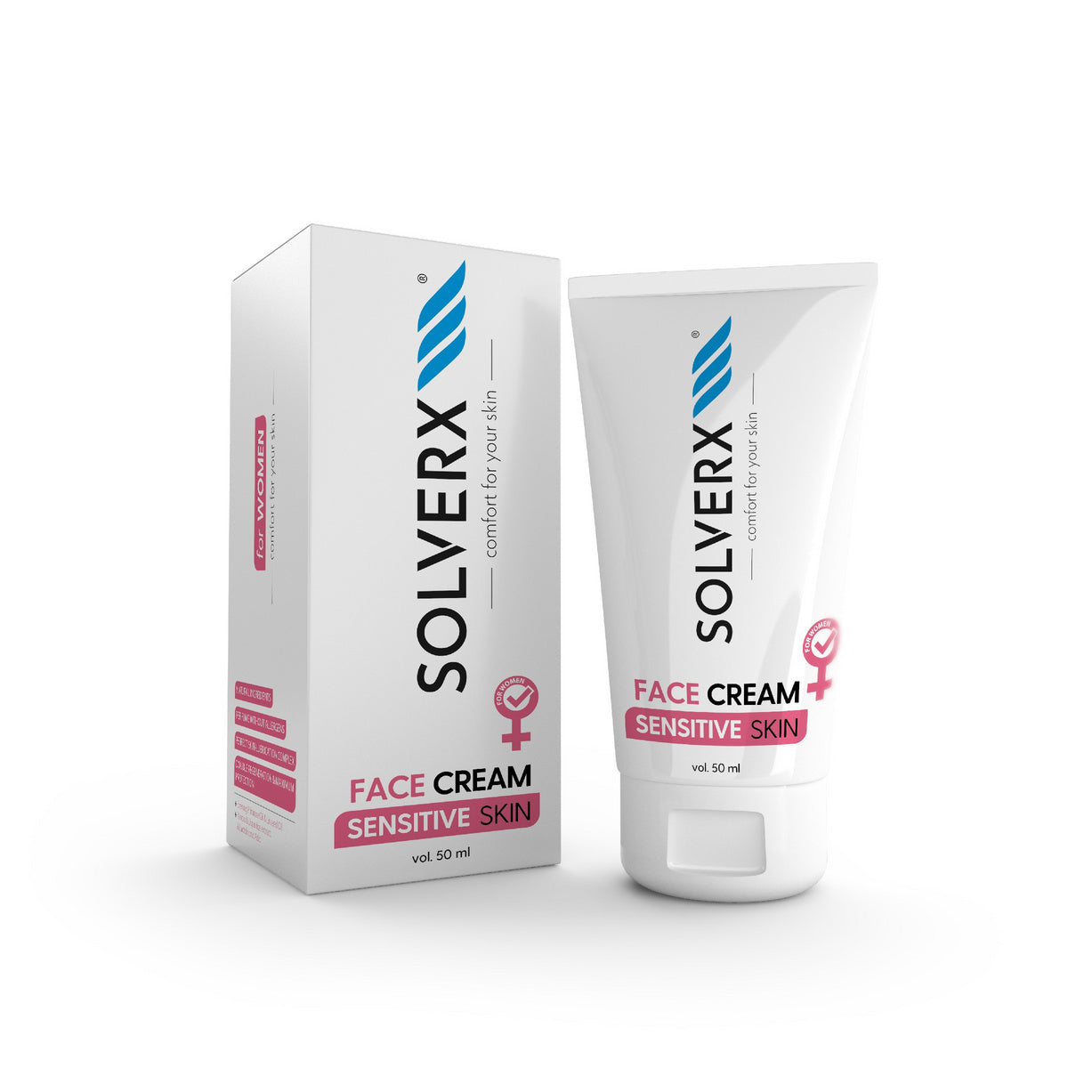 SOLVERX Sensitive Skin Kremas veido odai jautriai odai 50ml