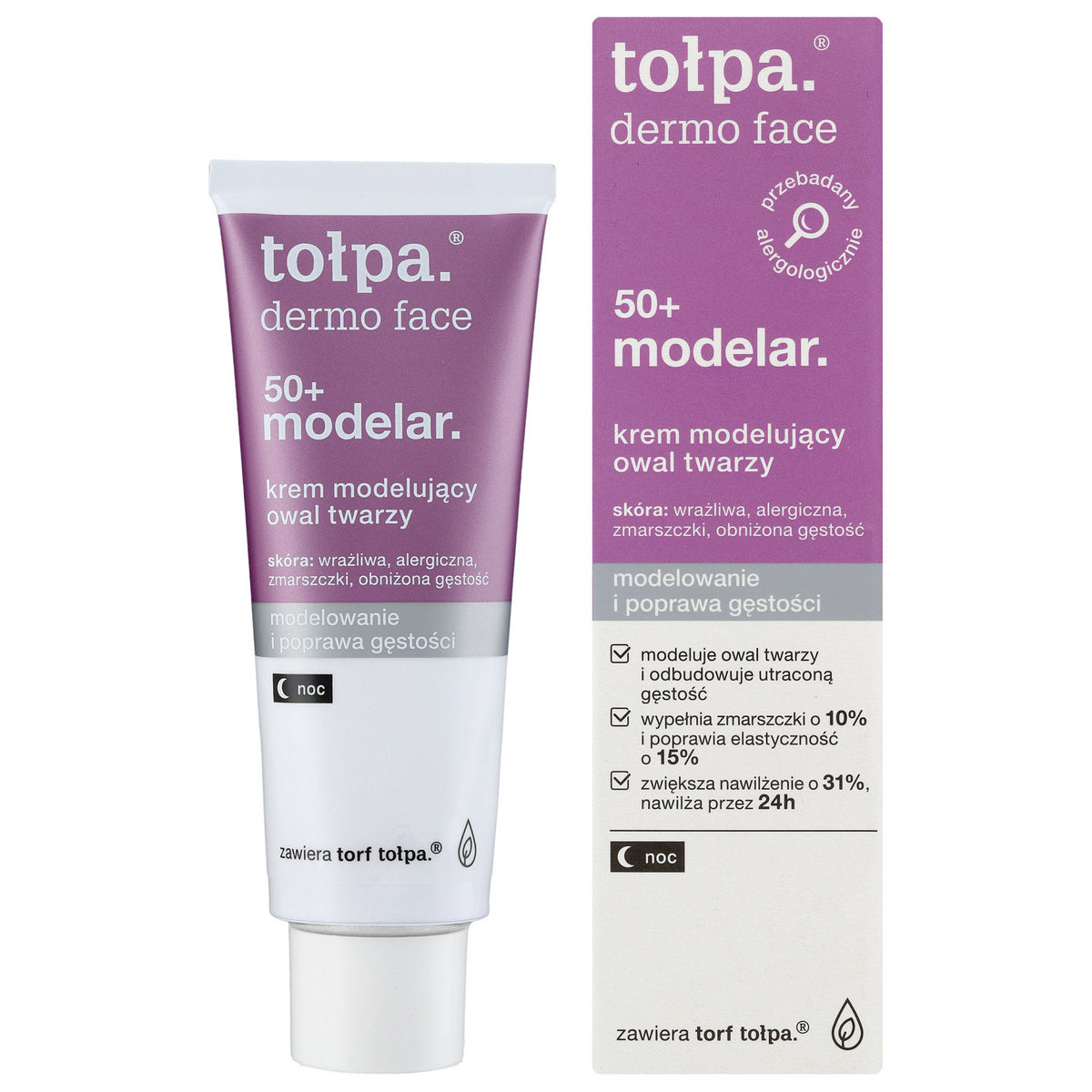 TOŁPA Dermo Veido Modeliavimas 50+ Naktinis kremas veido ovalui 40 ml