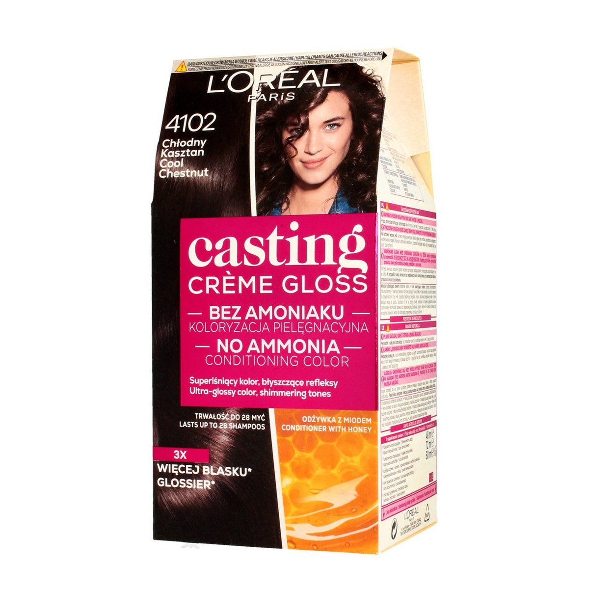 LOREAL Casting Creme Gloss Kremas koloryzujący nr 4102 Šaltas Kaštonas