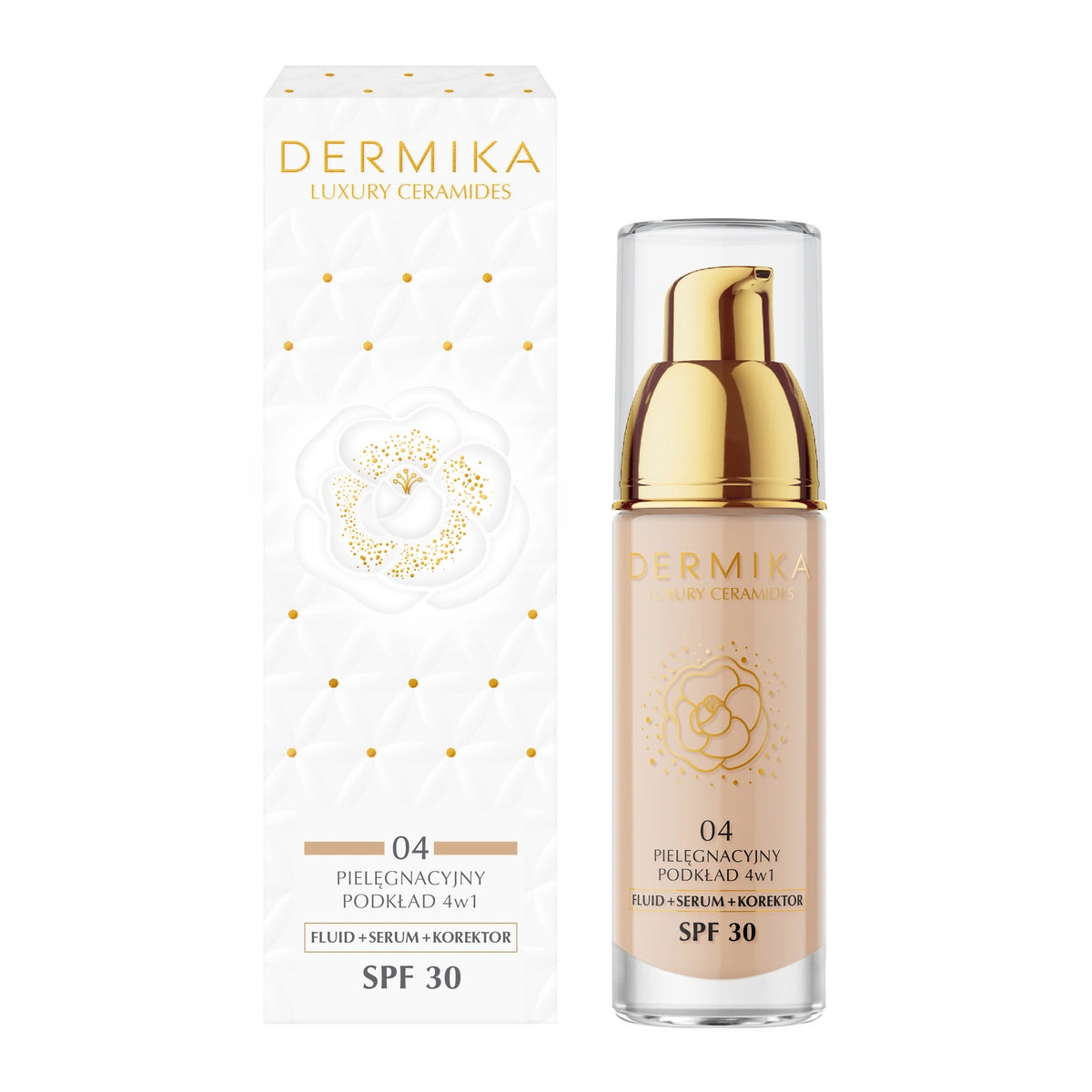 DERMIKA Luxury Ceramides Priežiūros pagrindas 4w1 SPF30 atspalvis 04 30 ml
